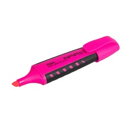 Stat Rubberised Grip Highlighter Chisel 2-5mm Pink  