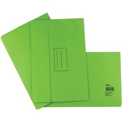 Stat Document Wallet Foolscap Manilla 30mm Gusset Lime Pk 25
