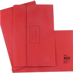Stat Document Wallet Foolscap Manilla 30mm Gusset Red Pk 25