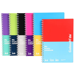 COLOURHIDE PP NOTEBOOKS A4 240 Page Assorted 