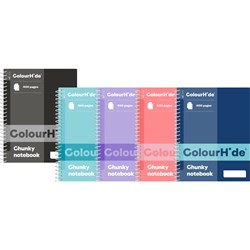 COLOURHIDE NOTEBOOK Chunky 400 Page 140mm X 110mm Assorted