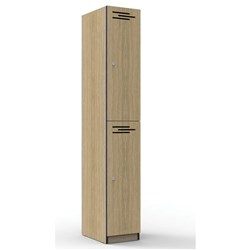 Rapidline Infinity Melamine 2 Door Locker 305Wx455Dx1850mmH  Oak with Black Edging