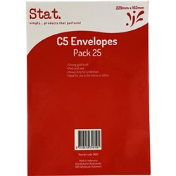 Stat Peel And Seal Envelope C5 Kraft Pack Of 25 