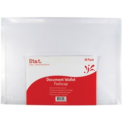 Stat Foolscap Document Wallet Hook and Loop Closure 