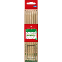 Faber Castell Graphite Pencil Naturals HB Pack of 6