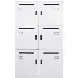 Rapidline Go Office Locker Unit 6 Compartments 800W x 486 x 1375mmH White China 