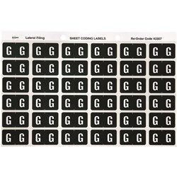 Avery Alphabet Coding Label G Side Tab 25x38mm Dark Green Pack Of 180