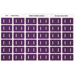 Avery Alphabet Coding Label I Side Tab 25x38mm Purple Pack Of 180