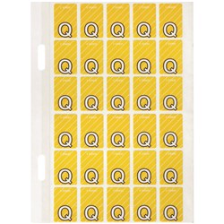 Avery Alphabet Coding Label Q Top Tab 20x30mm Yellow Pack Of 150