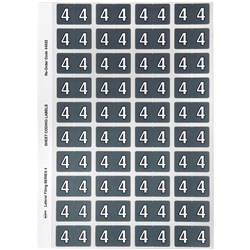 Avery Numeric Coding Label 4 Side Tab 25x42mm Grey Pack Of 240