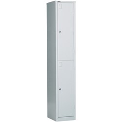 Rapidline Go Locker 2 Door 305W x 455D x 1830mmH Silver Grey