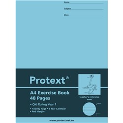 Protext Exercise Book A4 Queensland Ruled Year 1 48 Page Emu