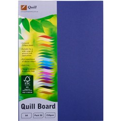 Quill Board A4 210gsm Royal Blue Pack of 50