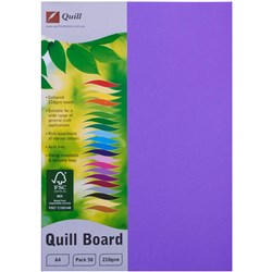 Quill Board A4 210gsm Lilac Pack of 50