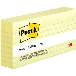 POST IT 630 6PK NOTES Ruled 76x76mm 