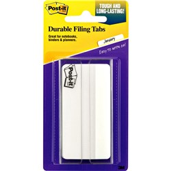 POST-IT DURABLE TABS 686F-50WHN31 75mm x 38mm White Pack of 50