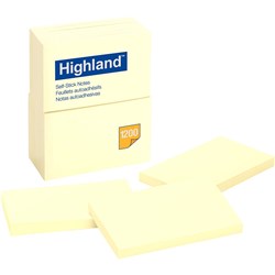 HIGHLAND 6559 SELF STICK NOTES Recycled Yellow 76mm x127mm 