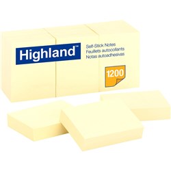 HIGHLAND 6539 SELF STICK NOTES Recycled Yellow 36mm X 480mm 