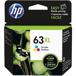 HP 63XL Ink Cartridge High Yield Tri Colour F6U63AA