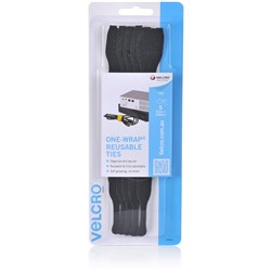 VelcroÂ® Brand Reusable Ties 25 x 200mm Black Pack Of 5