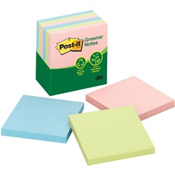 Post-It 5416RPAP Greener Notes 76x76mm Recycled Pastel Assorted Pack of 6