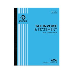 Olympic No 626 Invoice Statement Carbon Duplicate Book 250 x 200mm 100 Leaf Blue