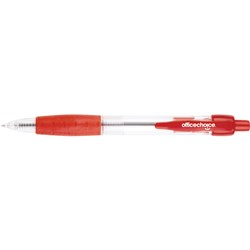Office Choice Ballpoint Retractable Pen Medium 1mm Red Bx12