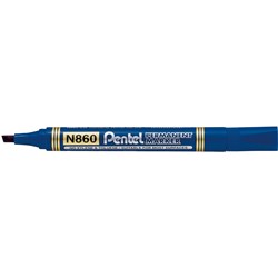 Pentel N860 Permanent Marker Chisel 1.5-4.5mm Blue  