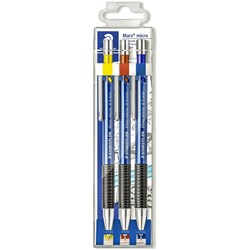 Staedtler 775 Mars Micro Mechanical Pencil 1 Each 0.3mm 0.5mm 0.7mm Wallet of 3