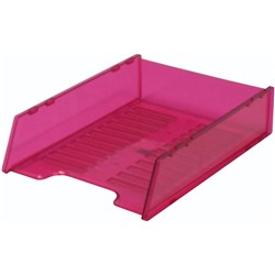 Italplast Document Tray Multifit Translucent  Tinted Pink