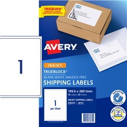 Avery Quick Peel Address Laser Inkjet Labels J8167 199.6x289 White 50 Labels, 50 Sheets