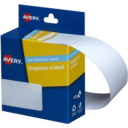 Avery Removable Dispenser Labels 76x27mm Rectangle White Pack Of 180