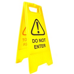 Cleanlink A-Frame Safety Sign Do Not Enter 320W x 310D x 650mmH Yellow