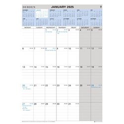 Debden Calendar Wall Planner 300 x 432mm Month To View Wiro