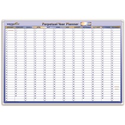 Collins Writeraze Perpetual Year Planner 700 x 1000mm White