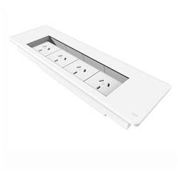Rapidline Table Surface  Mounted Flip Box 4 GPO White