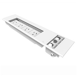 Rapidline Table Surface  Mounted Flip Box 4 GPO + 3 Data Provisions White