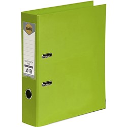 Marbig Linen PE Lever Arch Binder A4 75mm Lime 