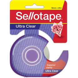 Sellotape Ultra Clear Tape 18mmx25m In Dispenser Clear  